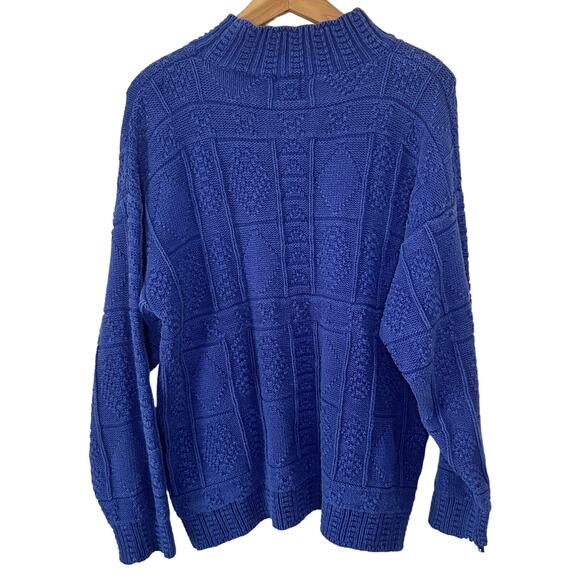 GAP Men's Vintage Blue Chunky Mock Neck Warm Cozy Sweater Size L - Picture 2 of 6